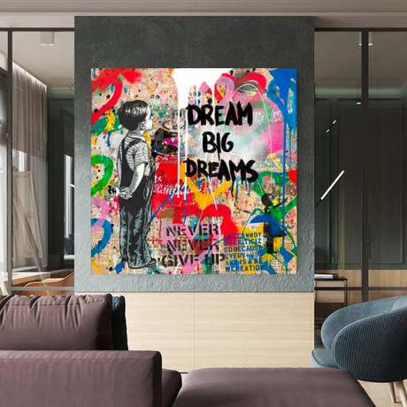 Banksy Dream Big Dreams Wall Art - Explore Inspiring Art-ChandeliersDecor