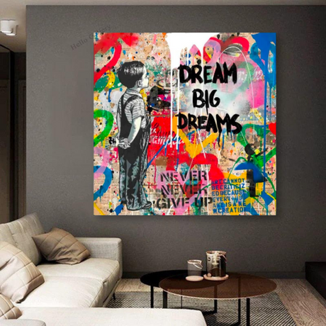 Banksy Dream Big Dreams Wall Art - Explore Inspiring Art-ChandeliersDecor