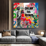 Banksy Dream Big Dreams Wall Art - Explore Inspiring Art-ChandeliersDecor