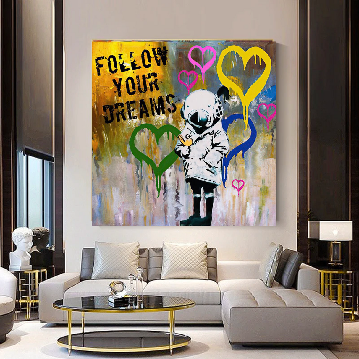 Banksy Follow Your Dreams Graffiti Canvas Wall Art