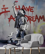 Banksy I have a Dream Wallpaper-ChandeliersDecor.com