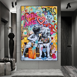 Banksy I Love You Paris Wall Art: Expressive Masterpiece-ChandeliersDecor