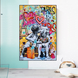 Banksy I Love You Paris Wall Art: Expressive Masterpiece-ChandeliersDecor