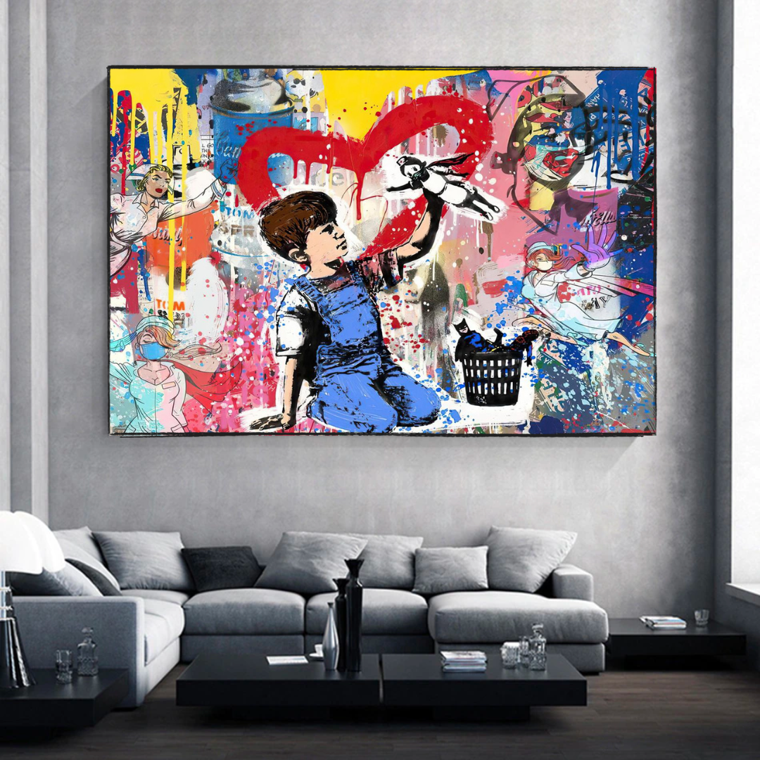 Banksy Life is Beautiful - Authentic Artwork Tribute-ChandeliersDecor