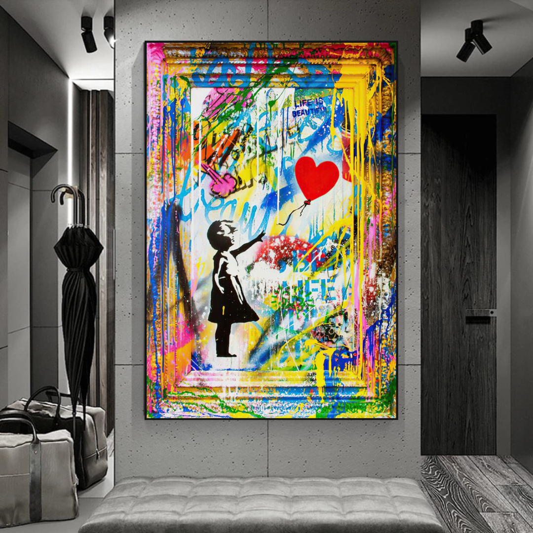 Banksy Life is Beautiful Poster: Authentic Expression-ChandeliersDecor