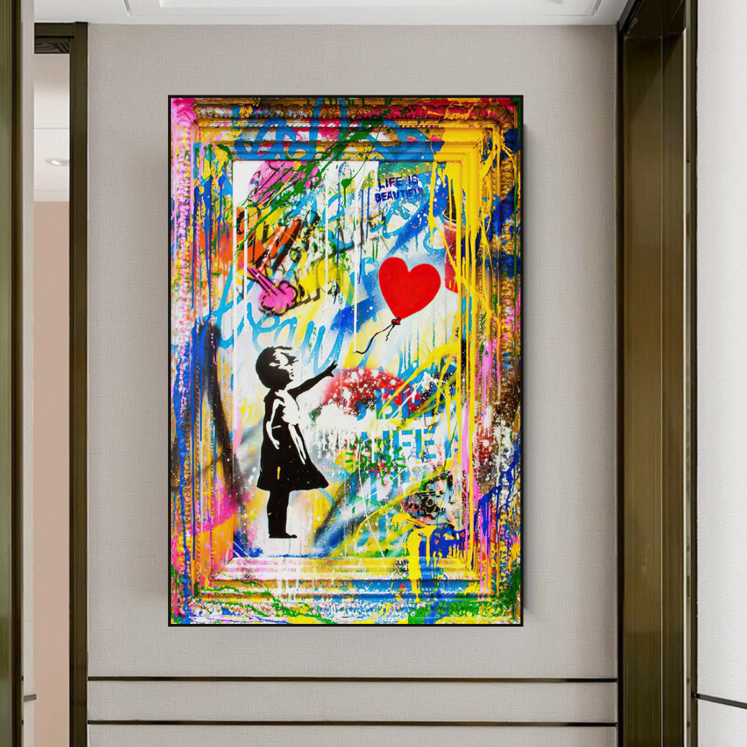 Banksy Life is Beautiful Poster: Authentic Expression-ChandeliersDecor