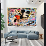 Banksy Mickey Mouse Supreme Canvas Wall Art