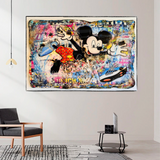 Banksy Mickey Mouse Supreme Canvas Wall Art-ChandeliersDecor