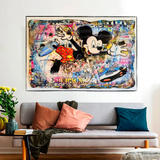 Banksy Mickey Mouse Supreme Canvas Wall Art-ChandeliersDecor