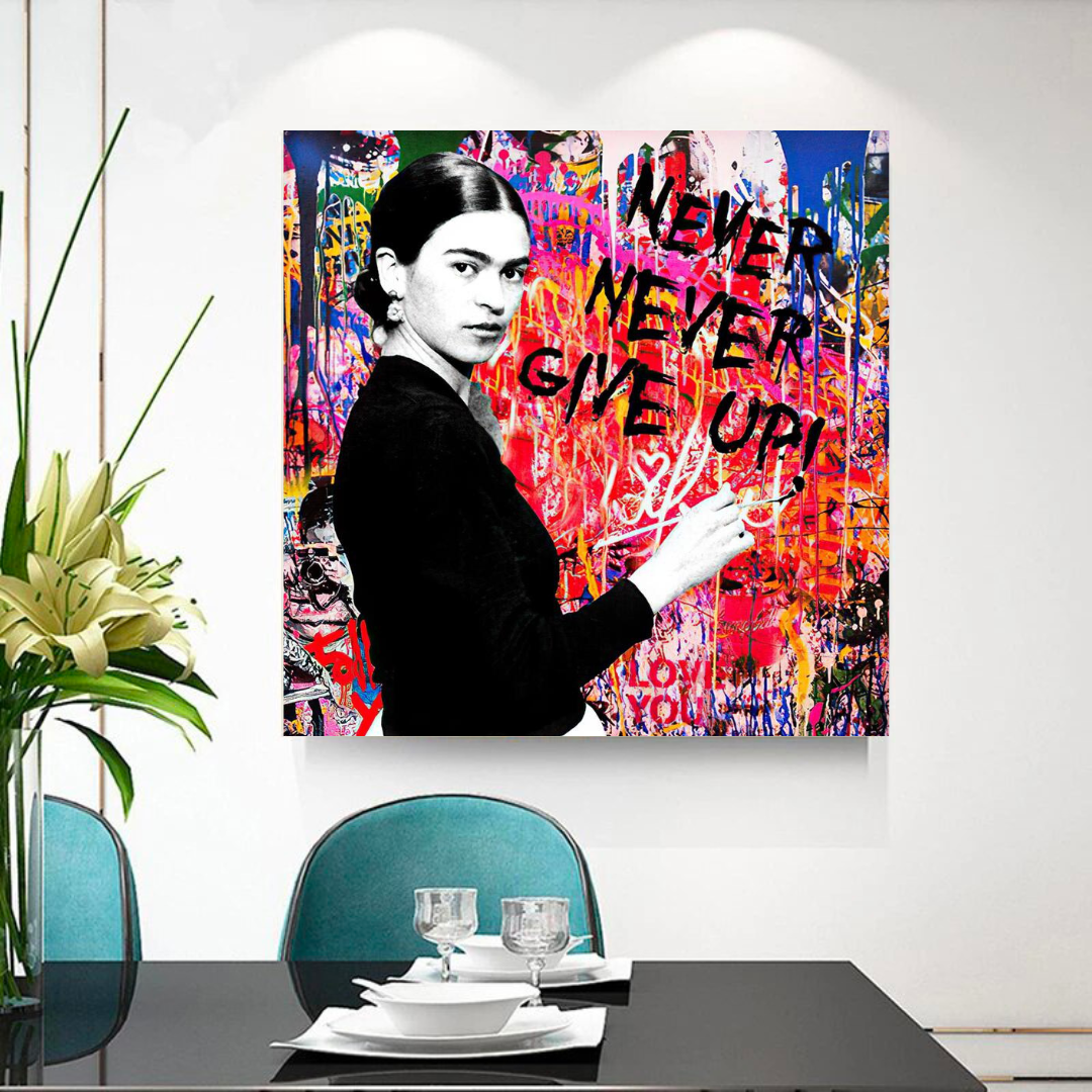 Banksy Never Give Up Wall Art: Unparalleled Expression-ChandeliersDecor