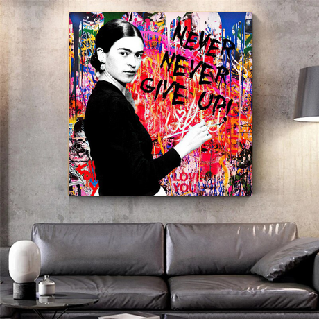 Banksy Never Give Up Wall Art: Unparalleled Expression-ChandeliersDecor