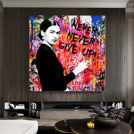 Banksy Never Give Up Wall Art: Unparalleled Expression-ChandeliersDecor