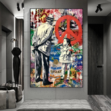 Banksy Peace: Inspirational Street Art Canvas Wall Decor-ChandeliersDecor