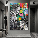 Banksy Ray Charles Robinson American Singer Canvas Wall Art-ChandeliersDecor