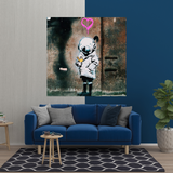 Banksy Space Girl and Bird Wall Art - Captivating Design-ChandeliersDecor