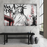 Banksy Statue of Liberty New York Canvas Wall Art-ChandeliersDecor