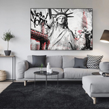 Banksy Statue of Liberty New York Canvas Wall Art-ChandeliersDecor