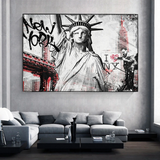 Banksy Statue of Liberty New York Canvas Wall Art-ChandeliersDecor