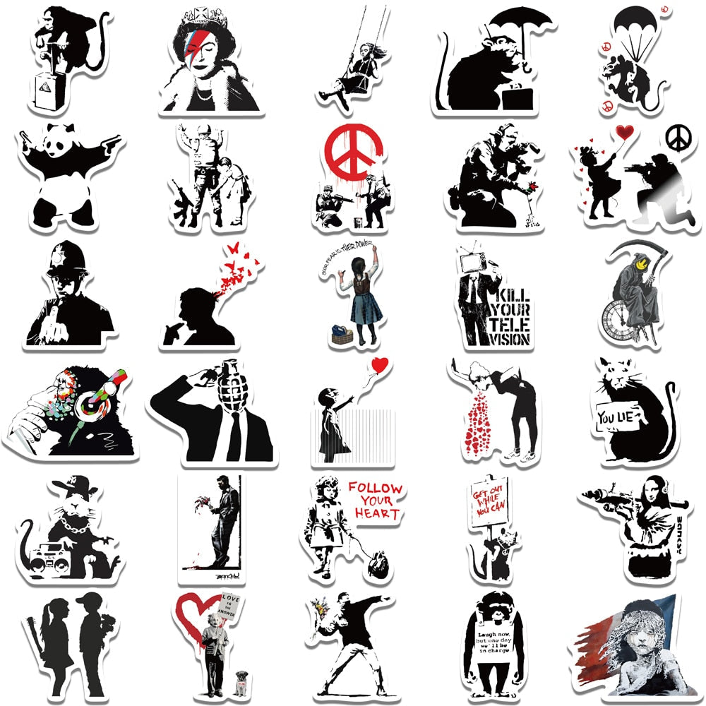 Banksy Stickers Pack: Authentic, Creative Art Collection-ChandeliersDecor