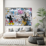 Banksy's Life is Beautiful Mickey Canvas Wall Art-ChandeliersDecor