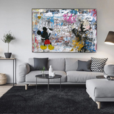 Banksy's Life is Beautiful Mickey Canvas Wall Art-ChandeliersDecor