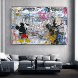 Banksy's Life is Beautiful Mickey Canvas Wall Art-ChandeliersDecor