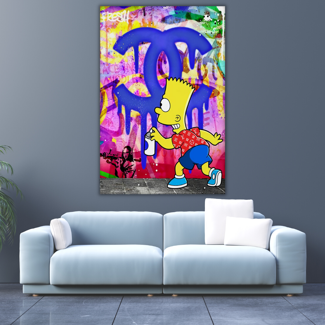Bart Simpson Canvas Wall Art: Exquisite Fashion Inspiration-ChandeliersDecor