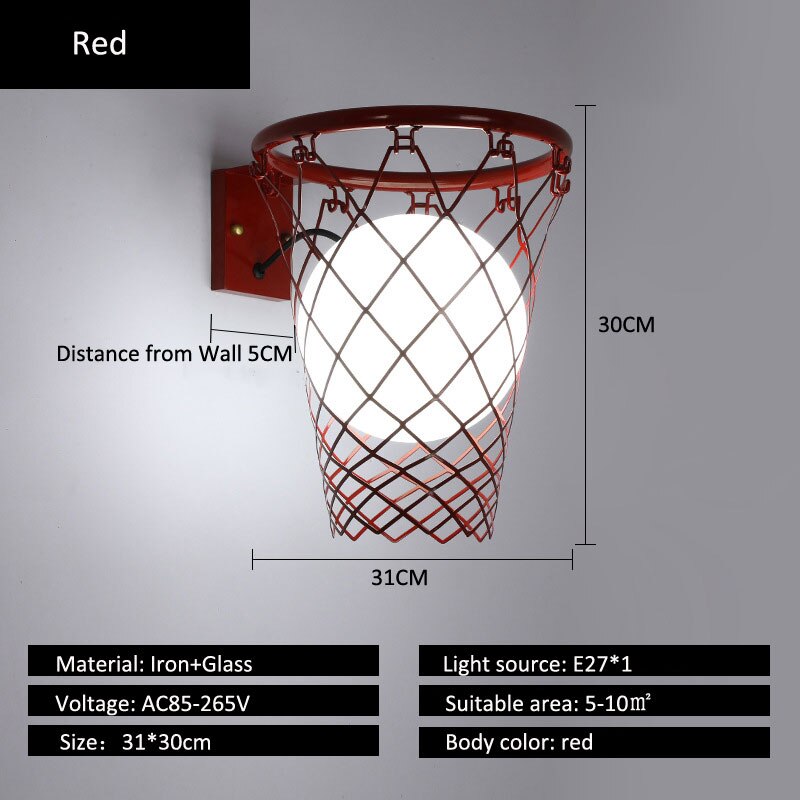 Basket Ball Kids Wall Light - Brighten Up Their Space-ChandeliersDecor