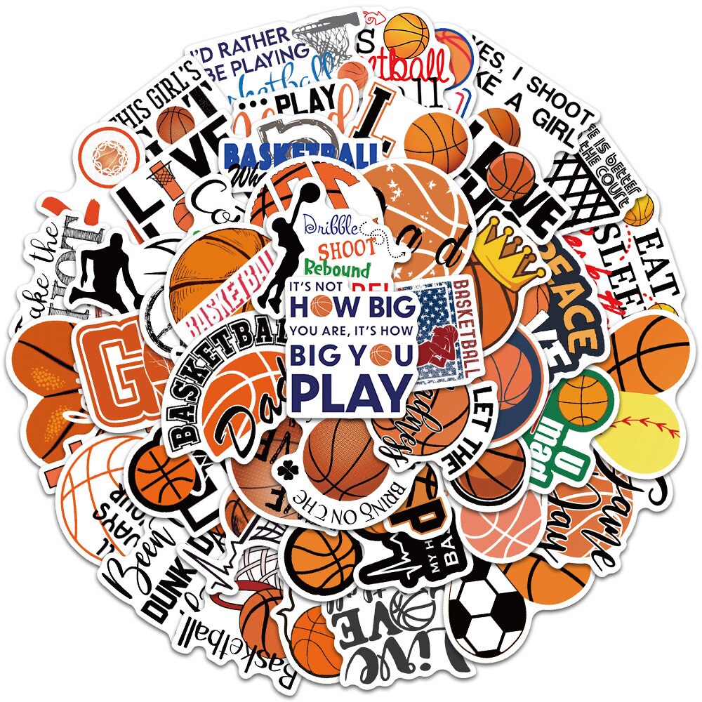 Basketball Slogan Doodle Stickers-ChandeliersDecor