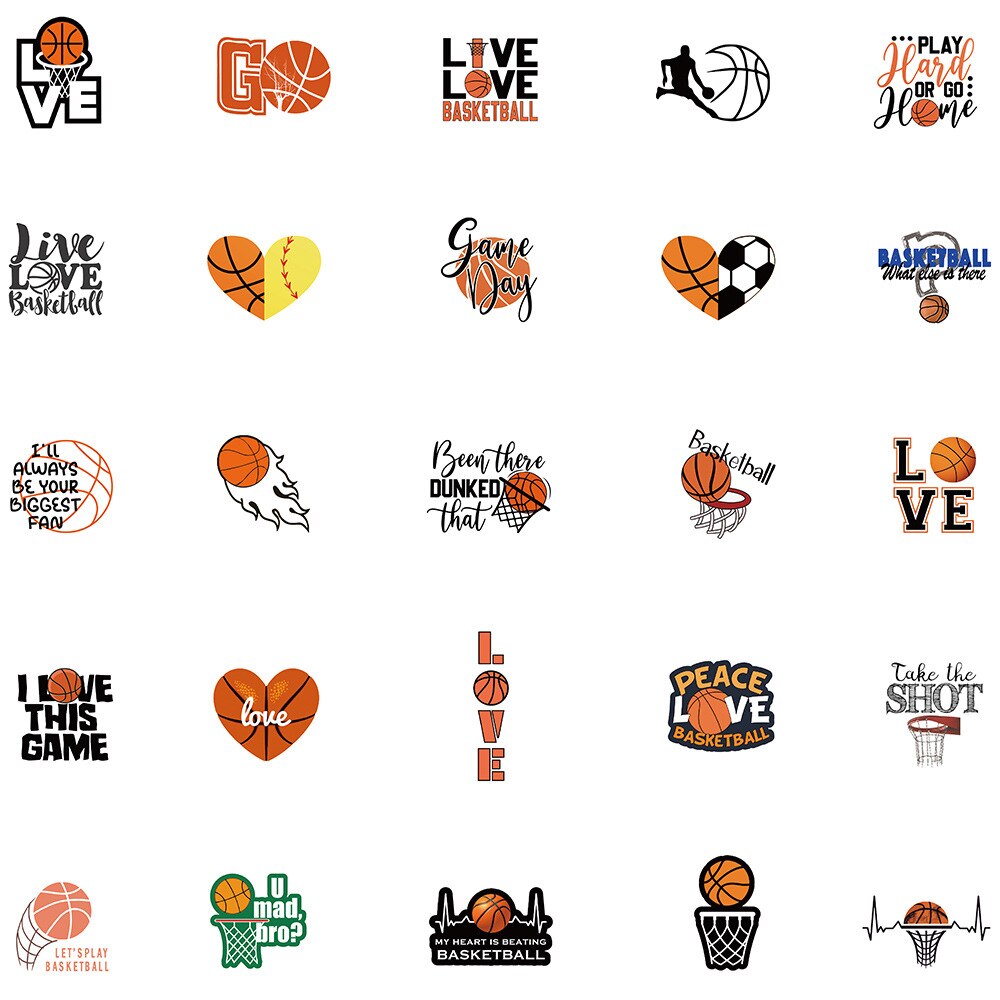 Basketball Slogan Doodle Stickers-ChandeliersDecor