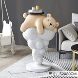 Bear on Clouds Statue Ornament-ChandeliersDecor