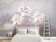 Behind the Bed Flowers Wallpaper Mural-ChandeliersDecor.com
