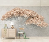 Beige Willow 3D Tree Wallpaper Murals - Transform Your Space-ChandeliersDecor