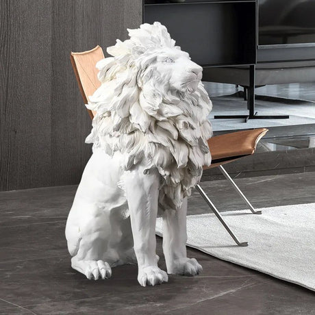 Big Lion Statue Art Big Sculpture-ChandeliersDecor