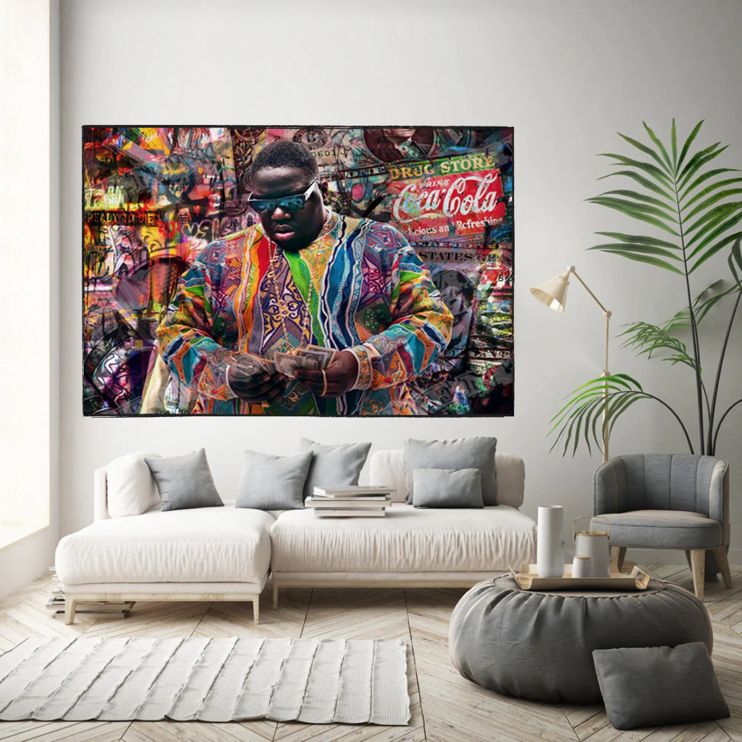 Biggie Smalls Graffiti Rapper: Monumental Hip-Hop Legend-ChandeliersDecor