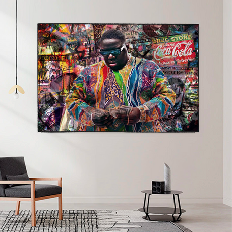 Biggie Smalls Graffiti Rapper: Monumental Hip-Hop Legend-ChandeliersDecor