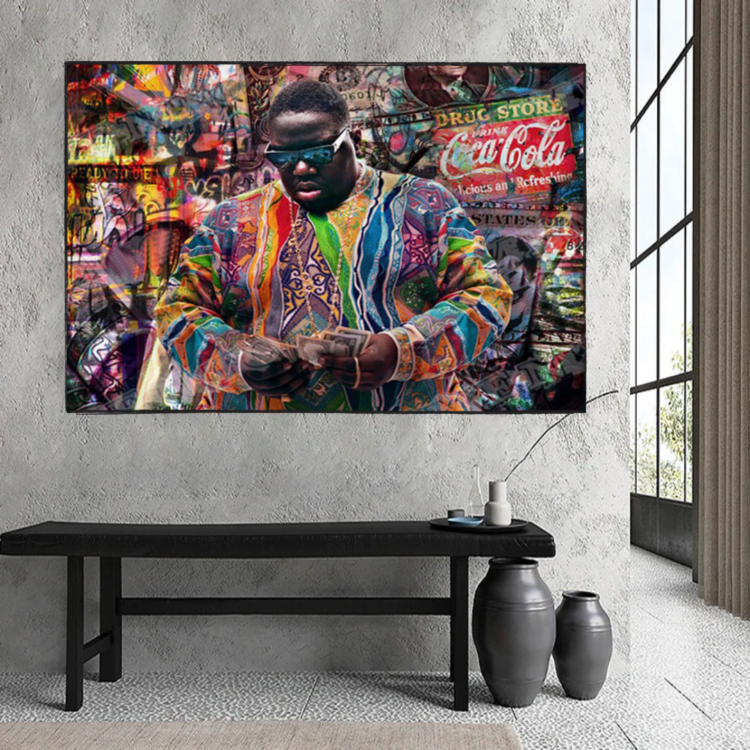 Biggie Smalls Graffiti Rapper: Monumental Hip-Hop Legend-ChandeliersDecor