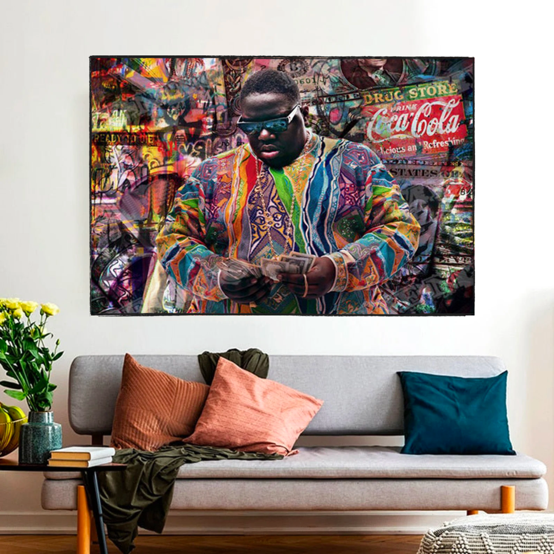 Biggie Smalls Graffiti Rapper: Monumental Hip-Hop Legend-ChandeliersDecor