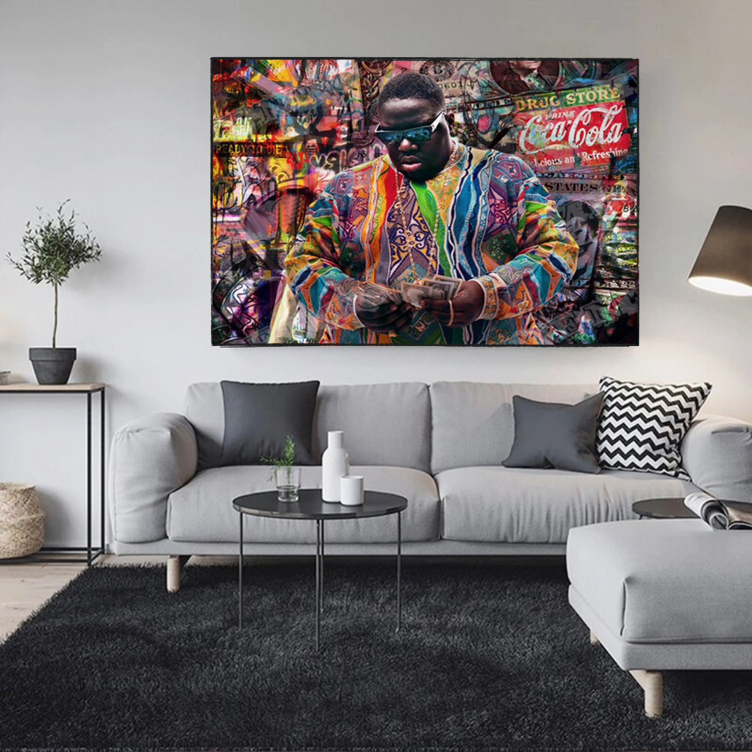 Biggie Smalls Graffiti Rapper: Monumental Hip-Hop Legend-ChandeliersDecor