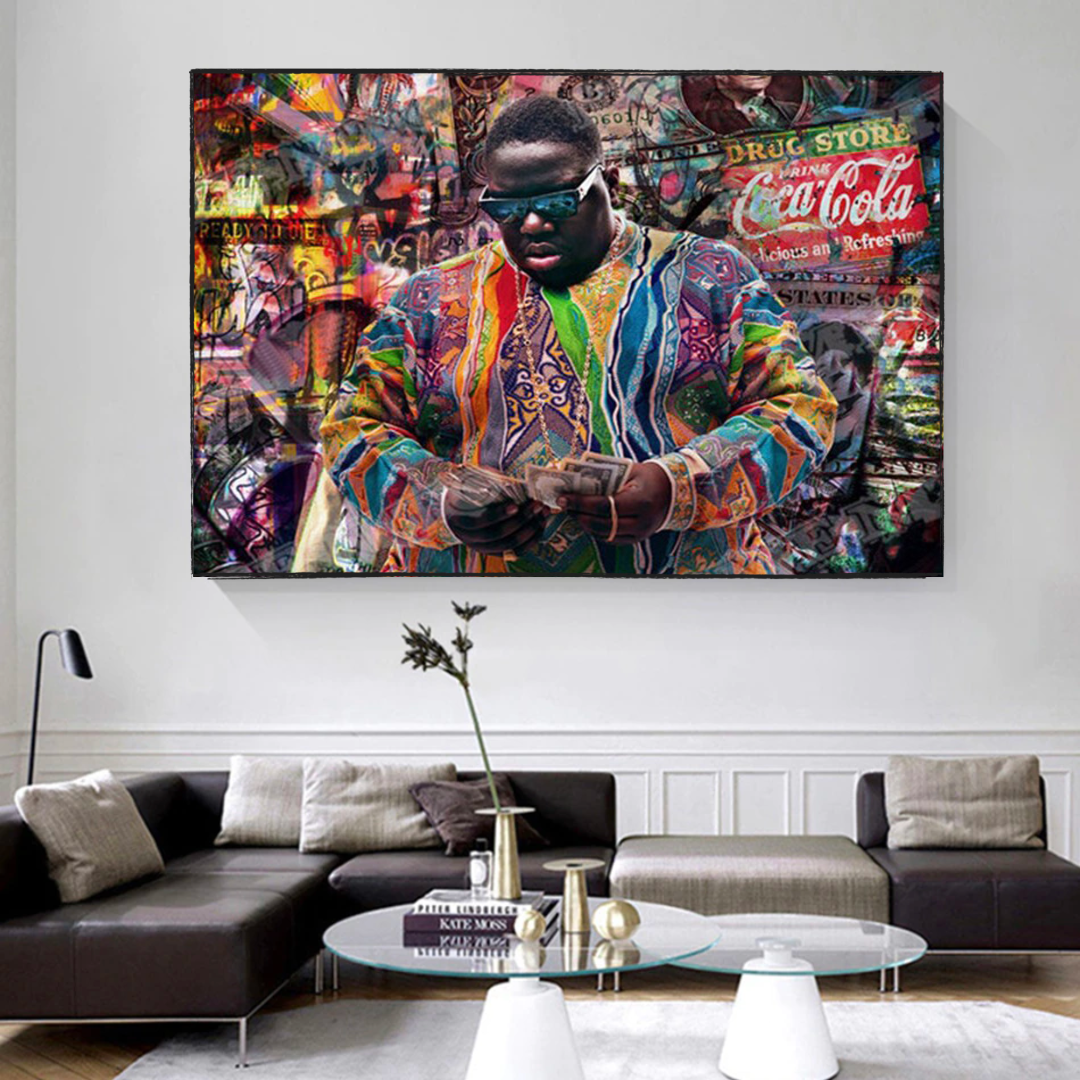 Biggie Smalls Graffiti Rapper: Monumental Hip-Hop Legend-ChandeliersDecor