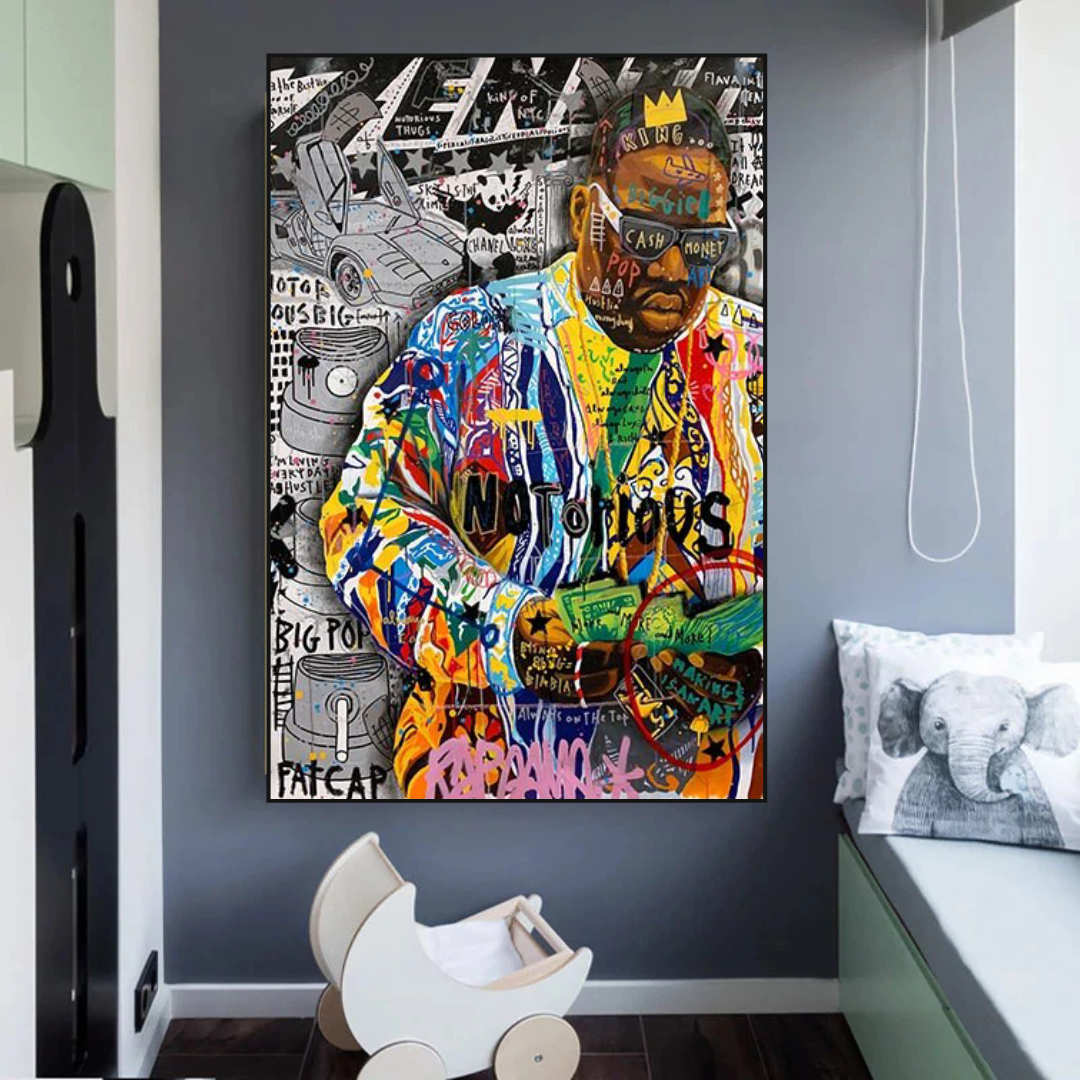 Biggie Smalls Iconic Singer Canvas Wall Art-ChandeliersDecor