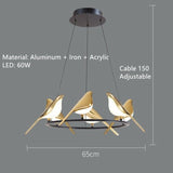 Bird Shaped Acrylic Chandelier: Elegant Lighting Solution-ChandeliersDecor