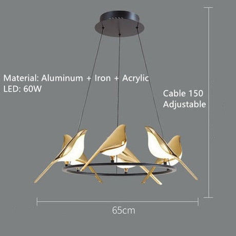 Bird Shaped Acrylic Chandelier: Elegant Lighting Solution-ChandeliersDecor