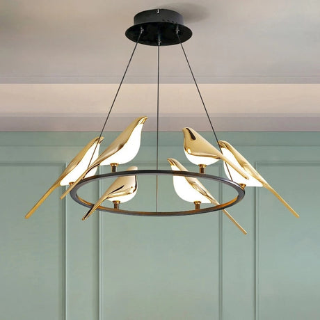 Bird Shaped Acrylic Chandelier: Elegant Lighting Solution-ChandeliersDecor