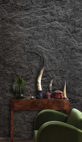 Black Layered Stone Wallpaper Mural-ChandeliersDecor.com