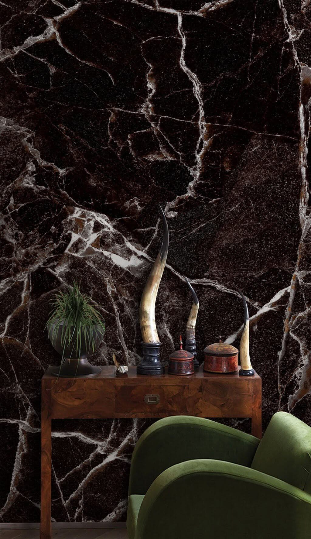 Black Marble Prestige Wallpaper Mural-ChandeliersDecor.com