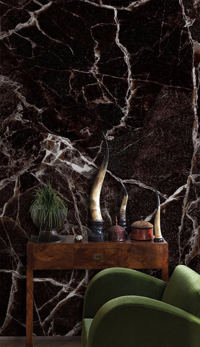 Black Marble Prestige Wallpaper Mural-ChandeliersDecor.com