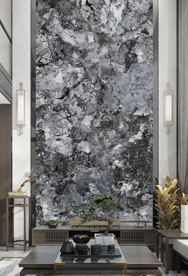 Black & White Pure Marble Wallpaper Murals-ChandeliersDecor.com
