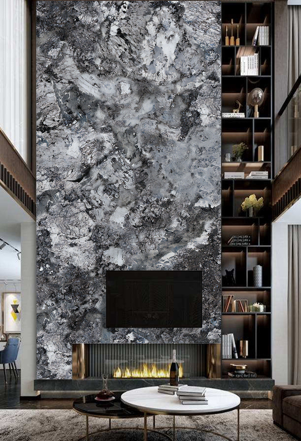 Black & White Pure Marble Wallpaper Murals-ChandeliersDecor