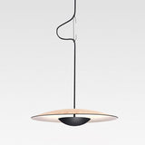 Black Wood Grain LED Pendant Light - Dining Room Design-ChandeliersDecor